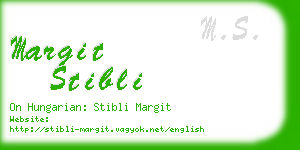 margit stibli business card